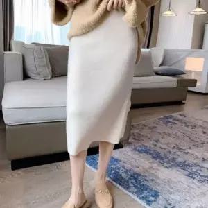 롱치마 앙고라 H라인 따뜻한 3컬러 롱스커트 밴딩