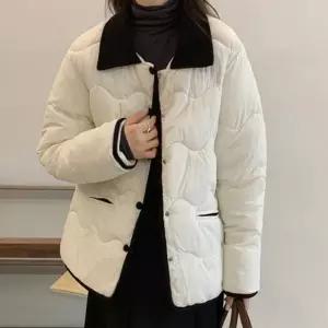 누빔 패딩 자켓 겨울 배색 2color 점퍼 여자 깔깔이