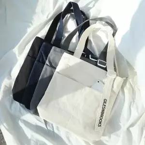여성 남성 대학생 미니 캔버스 에코백 숄더백 가방 학생에코백 데일리에코백 (W33C293)