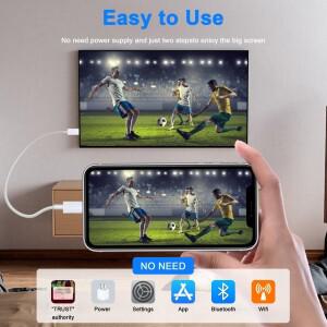 iPhone 디지털 AV 어댑터 용 Lightning-HDMI 2.0 케이블 프로젝터 모니터 1080P HD 비디오 동기화 화면 커