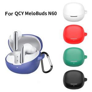 QCY MeloBuds N60용 카라비너 헤드폰 보호 케이스가 포함된 낙하 방지 이어폰 실리콘 충격 방진