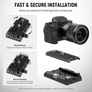 Manfrotto 501 DJI 짐벌 QR 플레이트 카메라 퀵 릴리스 마운트용 Lanxire 120mm 삼각대 및 클램프 키트