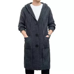 가을 가디건 후드 남성롱후드가디건 겨울 니트 따뜻한