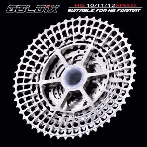 GOLDIX 초경량 MTB 카세트 CNC, 시마노 DEORE SLX XT SRAM 변속기, 46-52T HG 프리휠, 10, 11, 12 속도