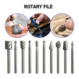 강 전기 조각 밀링 커터 10개 목공용 로터리 파일 DIY 루터 광택 헤드 홀 드릴 액세서리