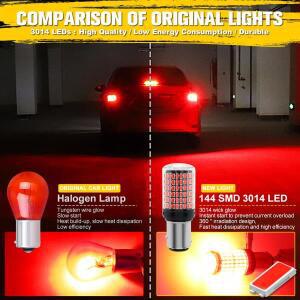 2x 1157 BAY15D LED  144 SMD 자동차 브레이크 역방향 램프 테일 전구.