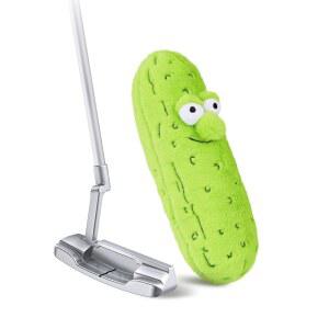 Big Teeth Dill Pickle 퍼터 커버, 플러시 퍼니 헤드 블레이드, 하프 말렛 및 하이브리드 클럽용, Jar More Putts 재미있는 드로스트링 클로저, You're A to Me