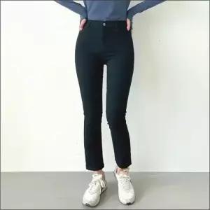 셀럽하우스 블랙진 스판 기모 스키니진 여자 겨울 일자바지
