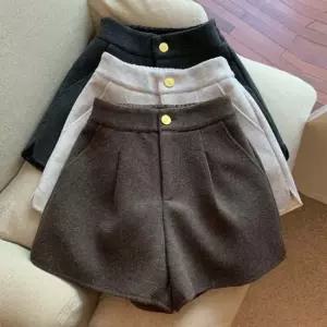 셀럽하우스 여성 모직 반바지 하이웨스트 뒷밴딩 겨울 숏팬츠 3색