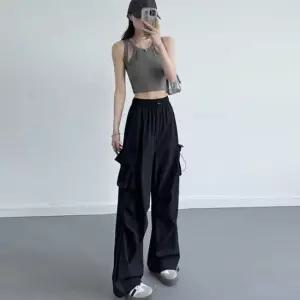 셀럽하우스 여성 2컬러 캐주얼 스트랩 카고팬츠 허리밴딩 바지