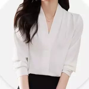 셀럽하우스 브이넥 정장 블라우스 오피스룩 쉬폰 셔츠