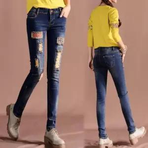 셀럽하우스 CESS PT604 HBA 패치 데님팬츠 스키니 구제