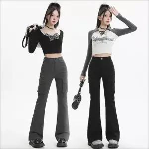 셀럽하우스 여자 2컬러 나팔바지 카고바지 y2k 부츠컷 슬림핏 팬츠