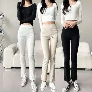 셀럽하우스 허리밴딩 데일리바지 트레이닝 여자바지 스판 부츠컷