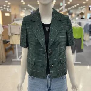 숲 르세라 체크 투버튼 데일리 썸머 반팔 자켓 OC5JKQZ 507525