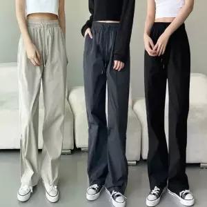 셀럽하우스 일자 옆지퍼 여자 바지 트레이닝 밴딩 팬츠 바스락