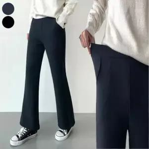 셀럽하우스 바지 슬랙스 여자 롱 부츠컷 안감 기모 융털 밴딩