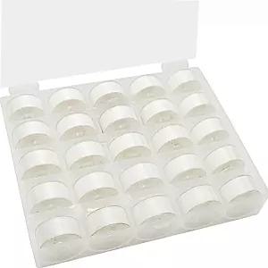 새로운 브로쓰레드 25pcs 화이트 70D/2 60WT 프리와인드 보빈 실 플라스틱 사이즈 A SA156 자수 및 재봉틀