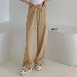 다솜결 공단멀티 와이드 밴딩 여자 카고바지 홈웨어 바지 여자바지 빅사이즈바지