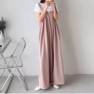 다솜결 와이드 점프슈트 밸트 홈웨어 빅사이즈점프슈트 점프슈트 멜빵바지 와이드바지