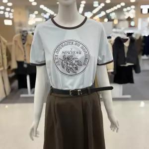 숲 메이븐 라운드배색 레터링 반팔 티셔츠 SC3ST91 507359