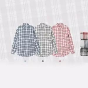 [엠클로]남자 오버핏 빅사이즈 봄 가을 캐주얼 체크 남방셔츠