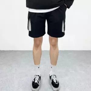 [엠클로]남자 나일론 배색 바람막이 카고 밴딩 트레이닝 숏 반바지 2컬러