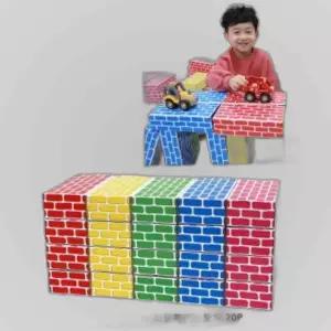 유아용품 에듀 종이벽돌블록(대) 오색 20Pcs