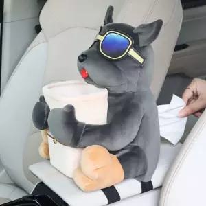 차량용 티슈케이스 휴지커버 강아지 자동차꾸미기