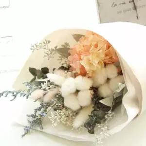 [무료배송] (더봄/프리저브드플라워) 목화와수국꽃다발