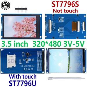 3.5인치 320x480 SPI TFT 시리얼 포트 모듈 5V/3.3V PCB 어댑터 ST7796S/ST7796U LCD 디스플레이 터치/비터