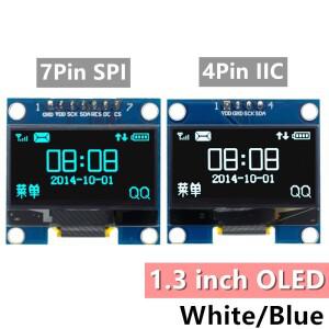 OLED LCD 디스플레이 모듈 1.3 인치 화이트 블루 컬러 SPI/IIC I2C 통신 128x64