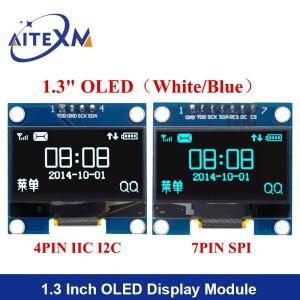 1.3인치 OLED 모듈 SPI/IIC I2C 통신 흰색/파란색 128X64 LCD 디스플레이 1.3