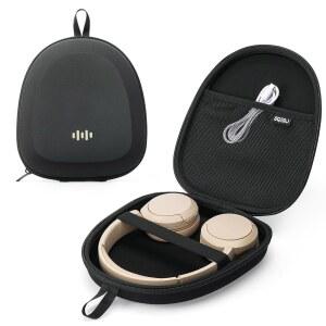 소니용 헤드폰 케이스 하드 쉘 초슬림 / JBL 보스 사운드코어 앵커 베리베스 KVIDIO TOZO JLAB 오버이어 범용 휴대용 여행 정리 가방 (블랙)