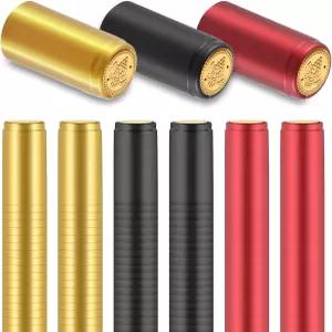 PVC 히트 슈링크 캡슐 와인 랩 캡 120개 전문 제조 셀러 및 가정용 병 3종 블랙 레드 골드