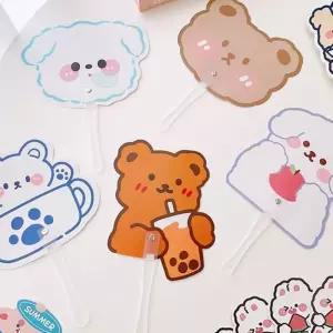 귀여운 캐릭터 디자인 부채 5개 세트