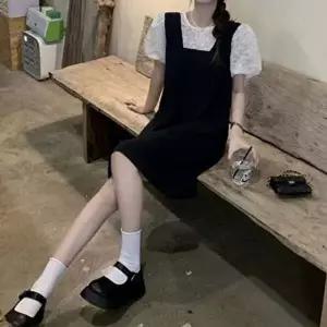 레이어드원피스 시스루레이스블라우스 브이넥민소매-WD629A9