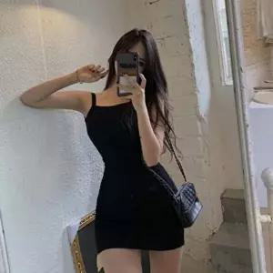 슬림핏 랩셔링 민소매 스퀘어넥 골지 티셔츠 미니원피-WD62FD4