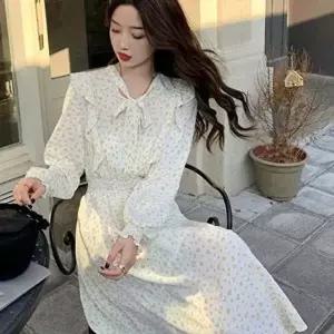 상견례 하객 스퀘어넥 원피스 봄원피스 허리 러플 밴-WD64926