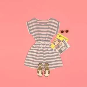 미니원피스 입기존은 단가라패턴 비치웨어 데일리하게-WD62909