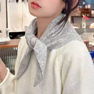 머플러 삼각 목도리 쁘띠 스카프 울니트 여성 무지 머플러