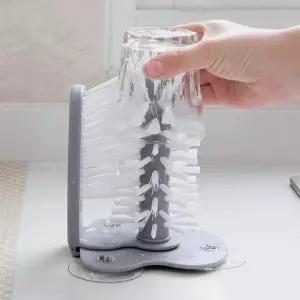 물병 청소 유리 세척기 브러시 컵 싱크대 맥주 롱 레그 레드 와인 잔 및 기타 바 주방 도구용 흡입 베이스