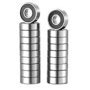 608 2RS 베어링 20팩 8x22x7mm 볼 그리스 씰 어셈블리 롤러 스케이트보드 이중 고무 밀봉 미니어처 딥