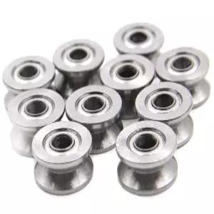 칠로스킷 20pcs V 그루브 볼 베어링 풀리 소형 딥 가이드 레일 휠 4x13x6mm