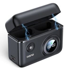 LLANO LP-E6NH LP-E6P 카메라 배터리 18W 고속 듀얼 USB C 충전기 캐논 EOS R5 R6 MARK II III 5D 6D 7D III IV 60D 70D 80D 스마트 디스플레이 마그네틱 스냅 커버와 호환됩니다