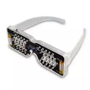 DIY 음성 활성화 LED 발광 안경 제작 키트 다이오드 깜박이는 빛 전자 납땜 어셈블리