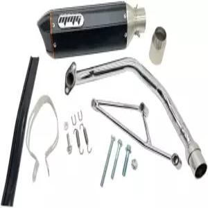 GY6 125cc 4행정 스쿠터용 MMG 배기 시스템 머플러 블랙 마감