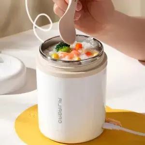 600ML 휴대용 USB 전기 가열 도시락 스테인리스 스틸 음식 워머 기능 닉용 히터