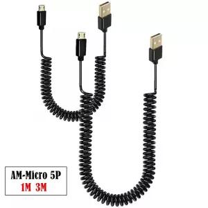 마이크로 usb 5pin 남성-usb 2.0 남성 나선형 코일 어댑터 케이블 동기화 충전기 용 스프링 텔레스코픽 연