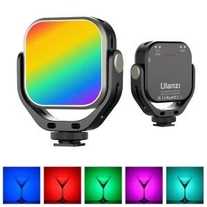 ULANZI VL66 RGB 조절 충전식 2500-650K - 카메라 위의 미니 비디오 휴대용 조명, 2000mAh CRI95+ 디밍 가능, 초광각 사진 및 DSLR 캠코더 액션 카메라용 LED 필 램프